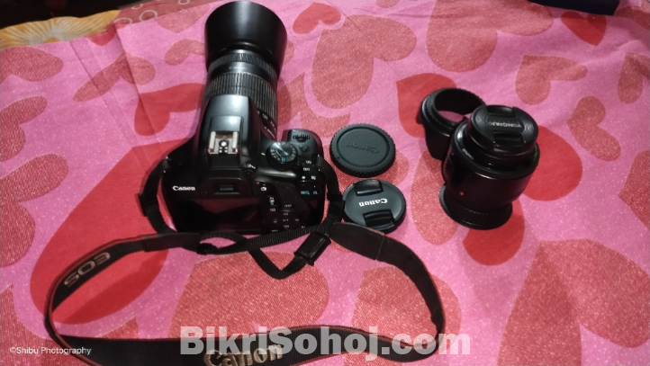 Canon Eos 1300d With 55-250mm Zoom Lens /Prime 55mm Lens
